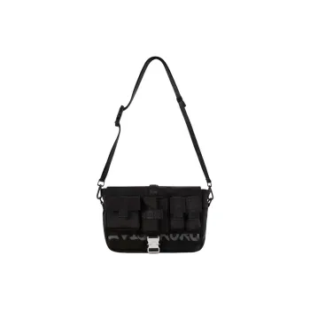 EVISU Polyamide Messenger Bag, Shoulder Bag, Crossbody Bag Unisex Black