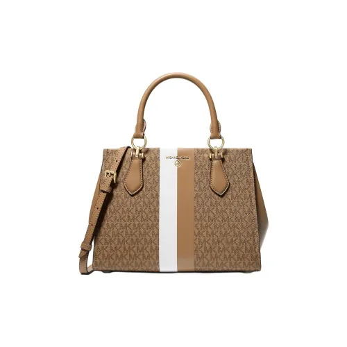 MICHAEL KORS MARILYN Coated Canvas Tote Bag Shopping Bag Shoulder Bag Crossbody Bag Handbag Medium Size Women's Brown