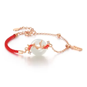 Central Fashion Hetian Jade Bracelets Green Jade Women's