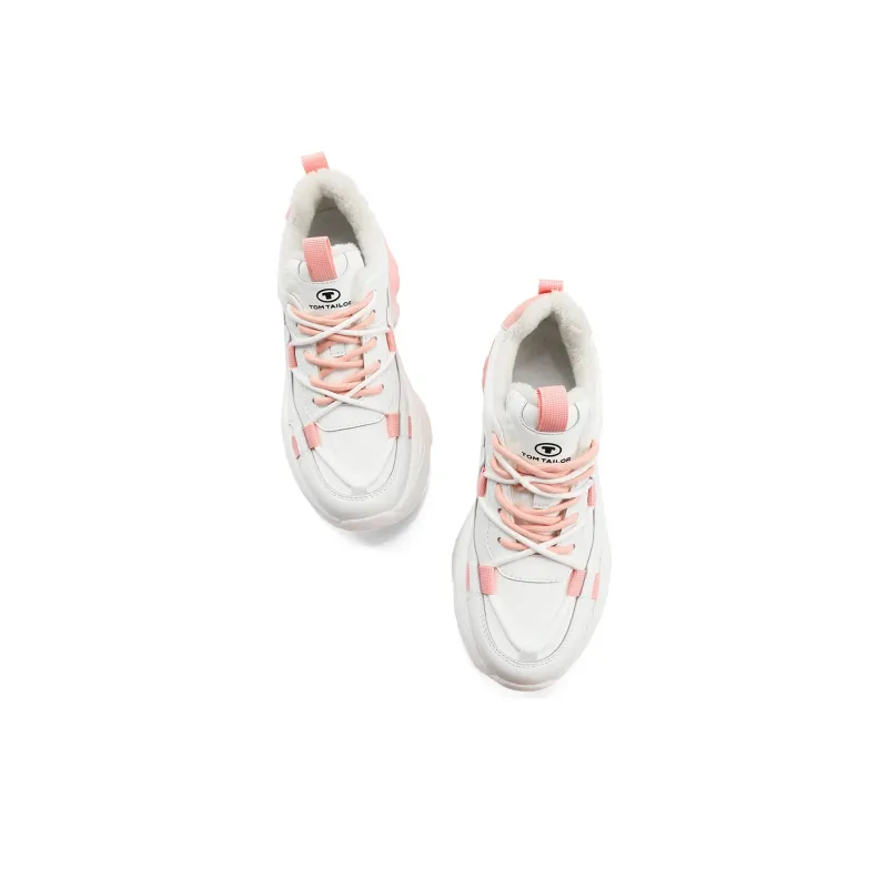 TOM TAILOR Sweet Pink Holographic Thick Heel Trendy Running Shoes Slip Resistant Low Top Casual Shoes Women's-21