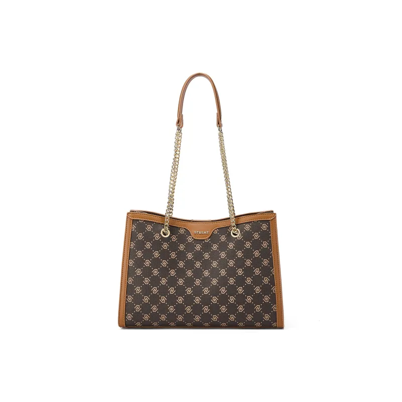 ST&SAT PVC One Shoulder Underarm Bag Handbag Regular Women's Coffee-1