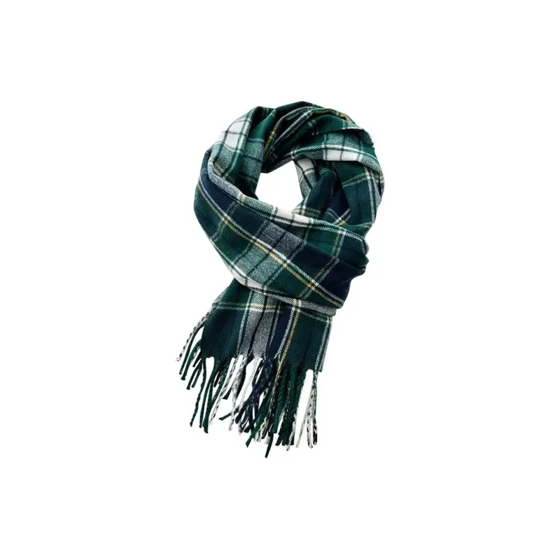 PISHUSHU Polyester Knit Scarves Unisex Red Green-4