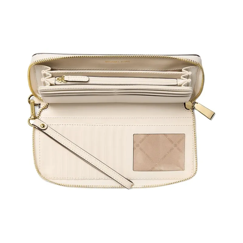 MICHAEL KORS Jet Set Travel Leather Wallet Large Size Women's White-2