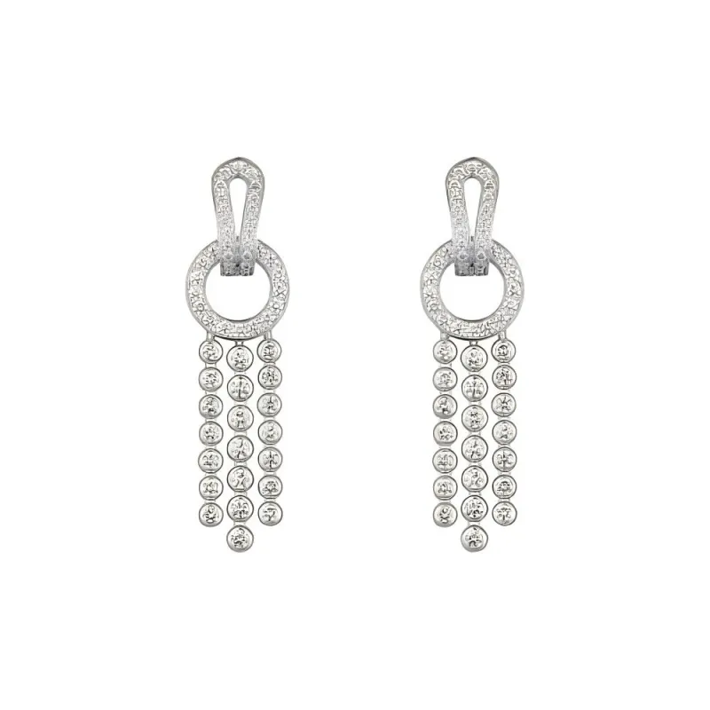 CARTIER Diamond White Gold Earrings Women's Silver-0