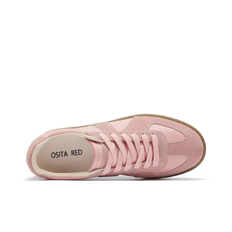 OSITA RED Skateboard Shoes Women's Low Top White/Light Brown-23