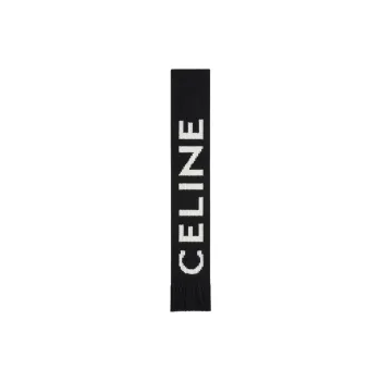CELINE Wool Knit Scarves Men's Black