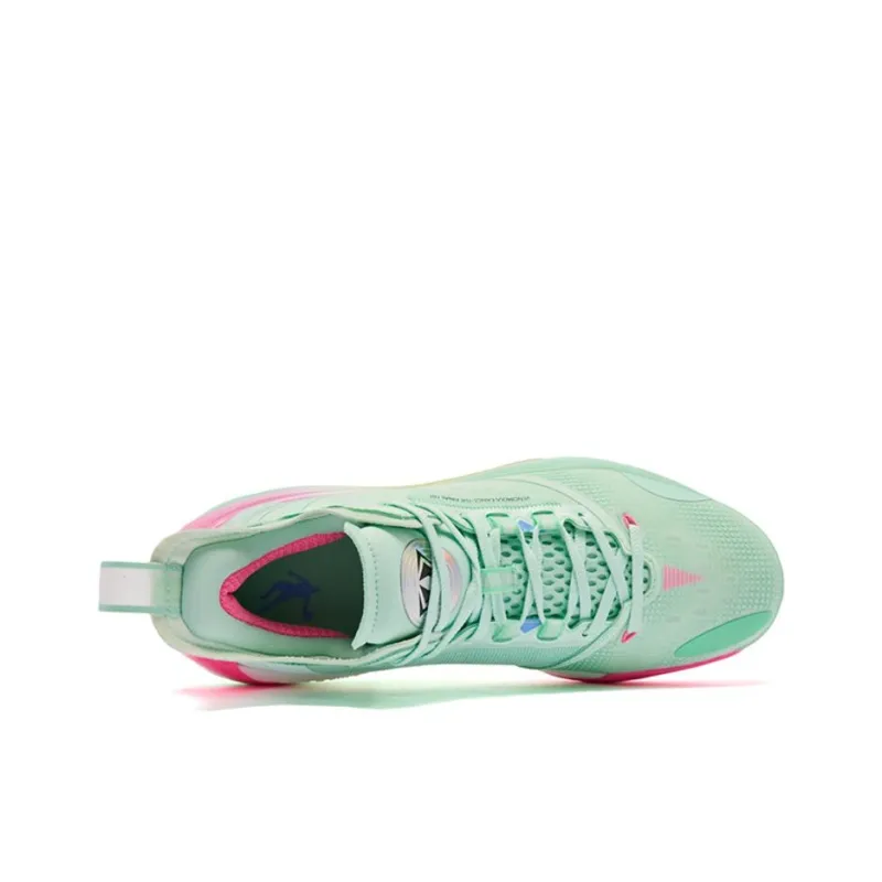 QIAODAN Venom Fang PRO 3.0 Basketball Shoes Men Mid Top Jade Hairpin Aurora Pink Green-2