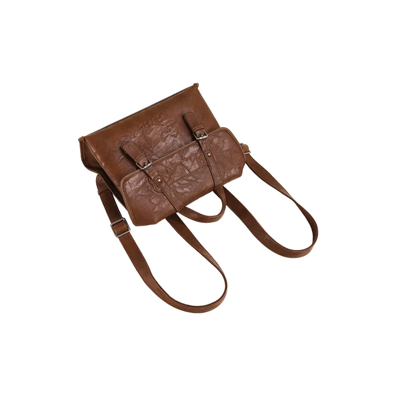 TOUTOU Synthetic Leather Backpack Regular Women's Chocolate Brown-7