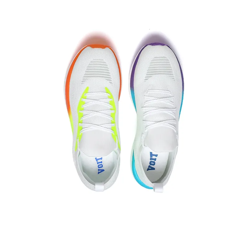 VOIT Running Shoes Unisex Low Top Right White Mismatched-2
