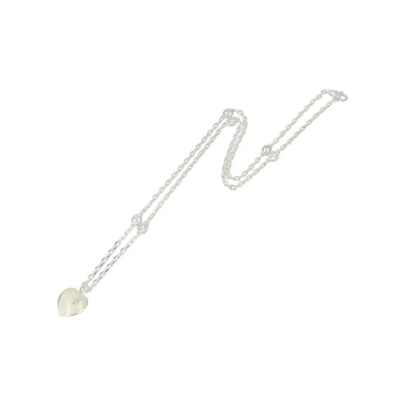 GUCCI Mother Of Pearl Enamel Sterling Silver Necklaces Women's Silver-4
