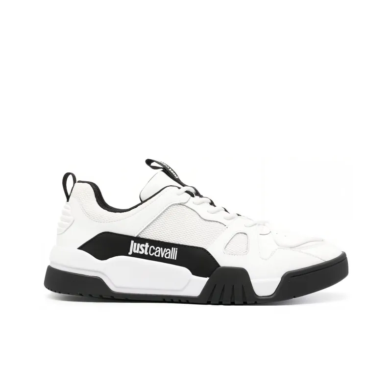 Just Cavalli Low-Top Skateboard Shoes Men's White Black-1