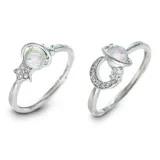 Star Moon Love Ring 1 Pair