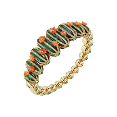 CARTIER Aventurine Quartz Gold Emerald Red Agate Diamond Bangles Women's Gold