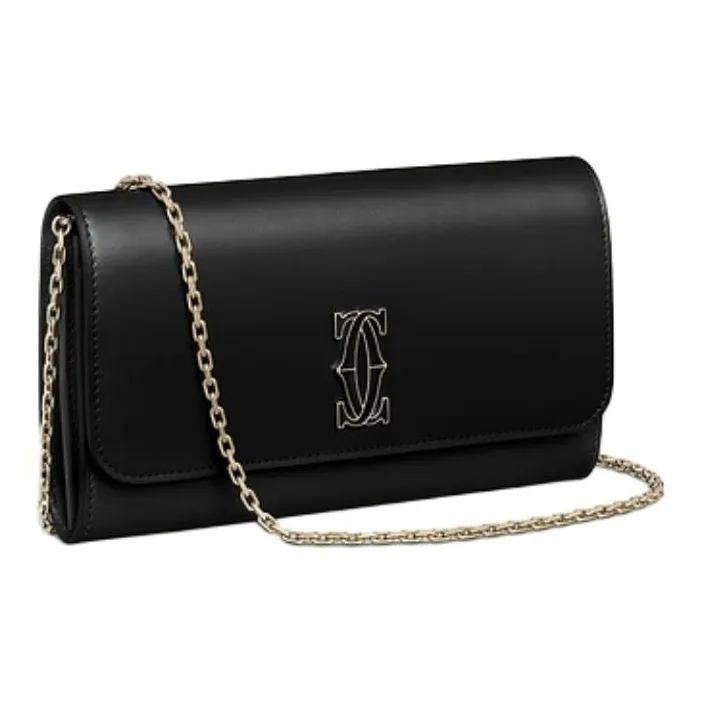 CARTIER Calfskin Wallet Women's Black-0