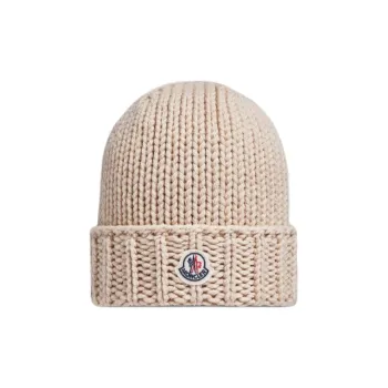 Moncler Logo Patch Ribbed Beanie