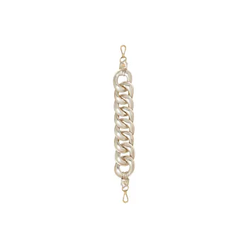 FENDI Metal Leather Shoulder Straps Women's Champagne