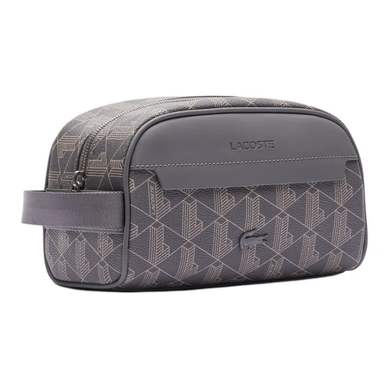 LACOSTE PVC Toiletry Bag Men's Gray-1