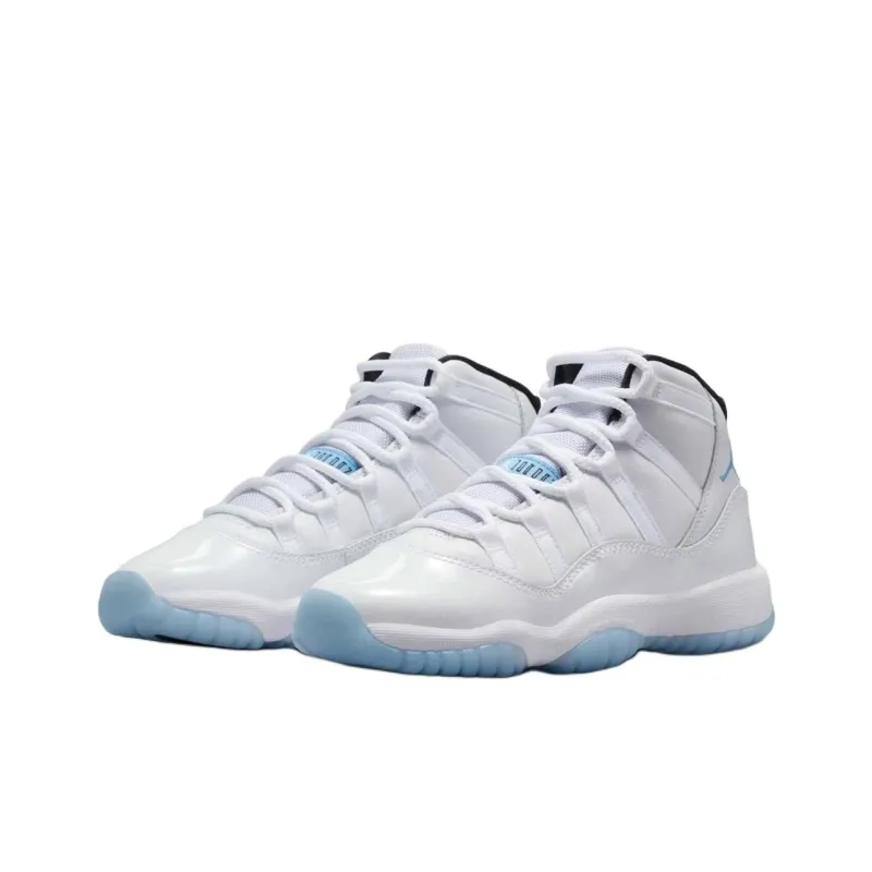 Jordan Air Jordan 11 Anti Kick Cushioning High Top Children's Basketball Shoes White Unisex-2