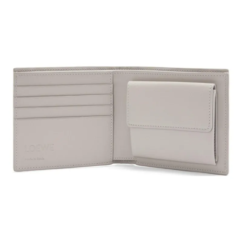 LOEWE Anagram Calfskin Coin Purse Women's Shell Gray-2