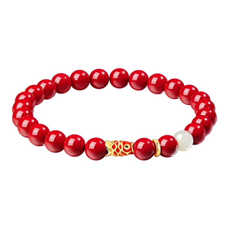 Central Fashion Reconstructed Cinnabar Bracelets Women's-0