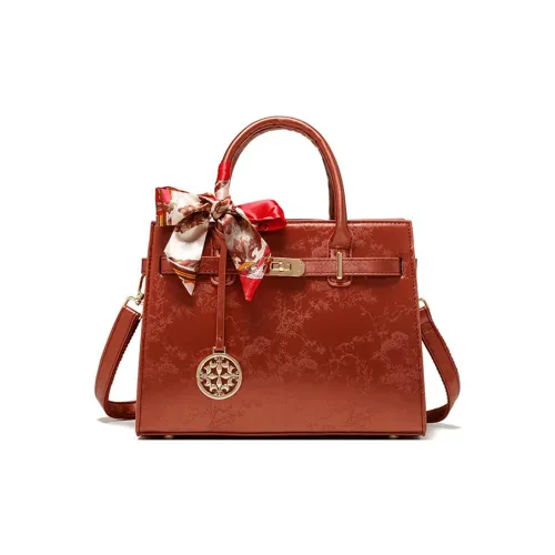 PAYOT Microfiber Synthetic Leather Shoulder Bag Crossbody Bag Handbag Regular Women's Brick Red