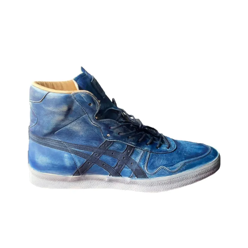 Onitsuka Tiger Fabre Anti Slip Wear Resistant High Top Casual Shoes Men's Blue-1