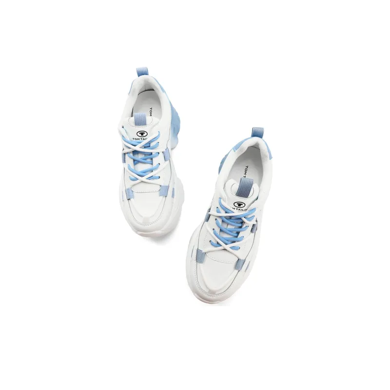 TOM TAILOR Sweet Pink Holographic Thick Heel Trendy Running Shoes Slip Resistant Low Top Casual Shoes Women's-3