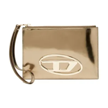 DIESEL Calfskin Clutch Women's Gold