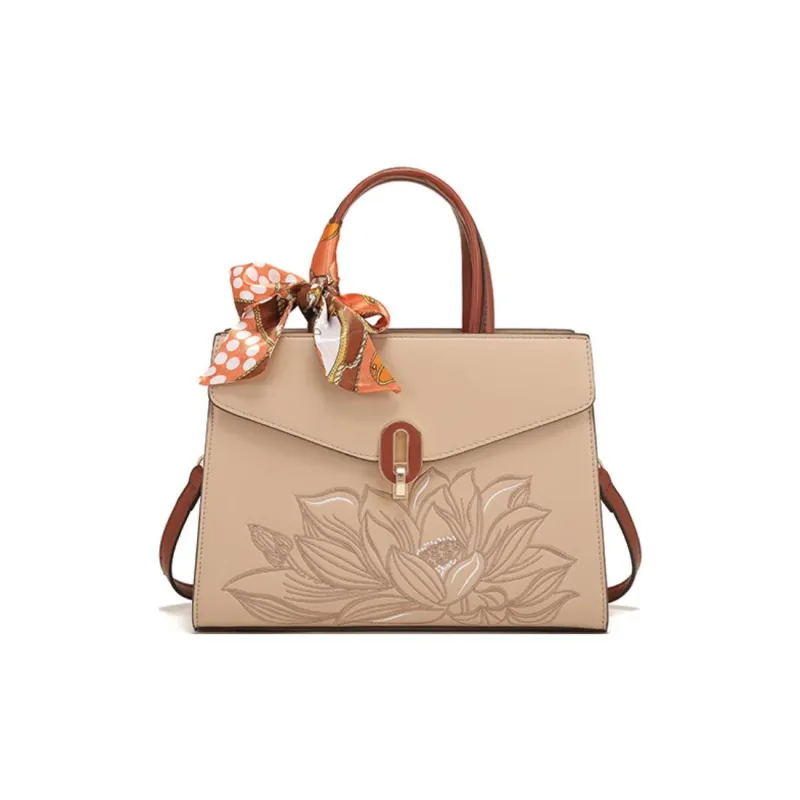 PAYOT Microfiber Synthetic Leather Handbag Regular Women's Apricot-0