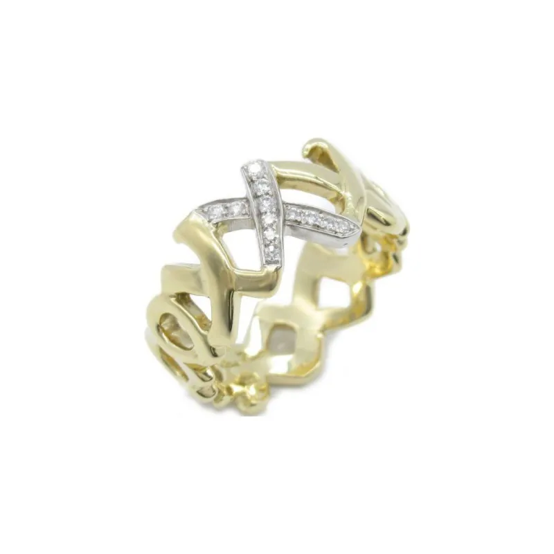 TIFFANY & CO. 2010s 18K Yellow And Rose Gold Love & Kiss Diamond Ring-2