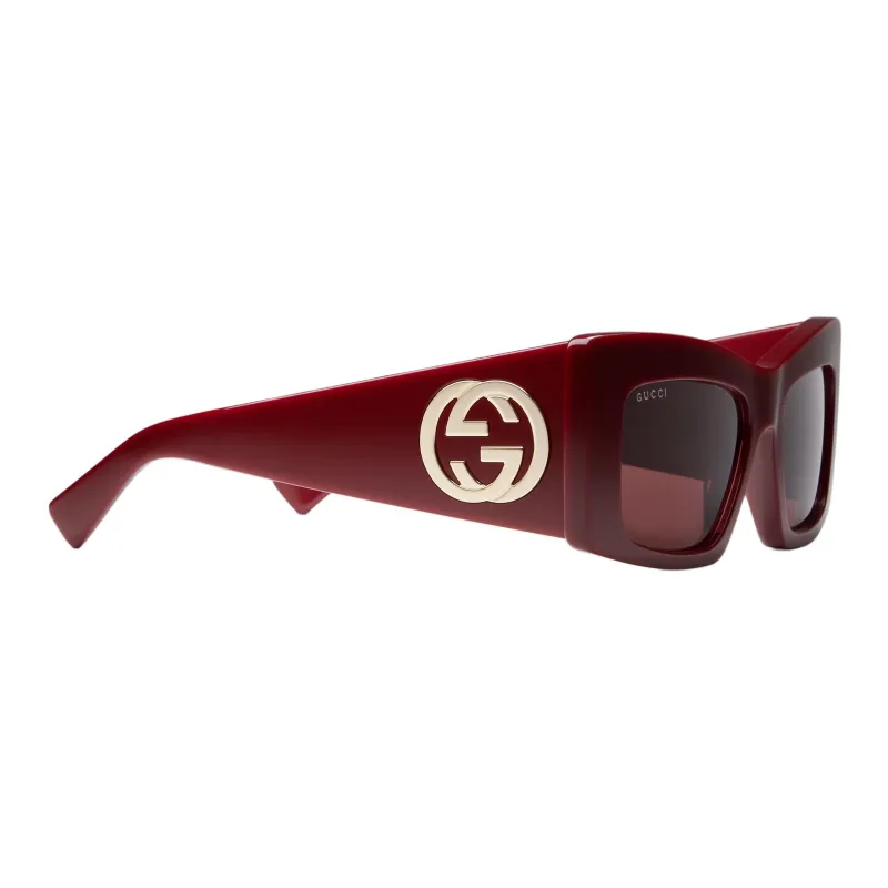 GUCCI Acetate Irregular Shape Sunglasses Unisex Red-1