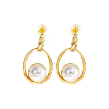 ORANGE SYMBOL Freshwater Pearl Earrings Women's