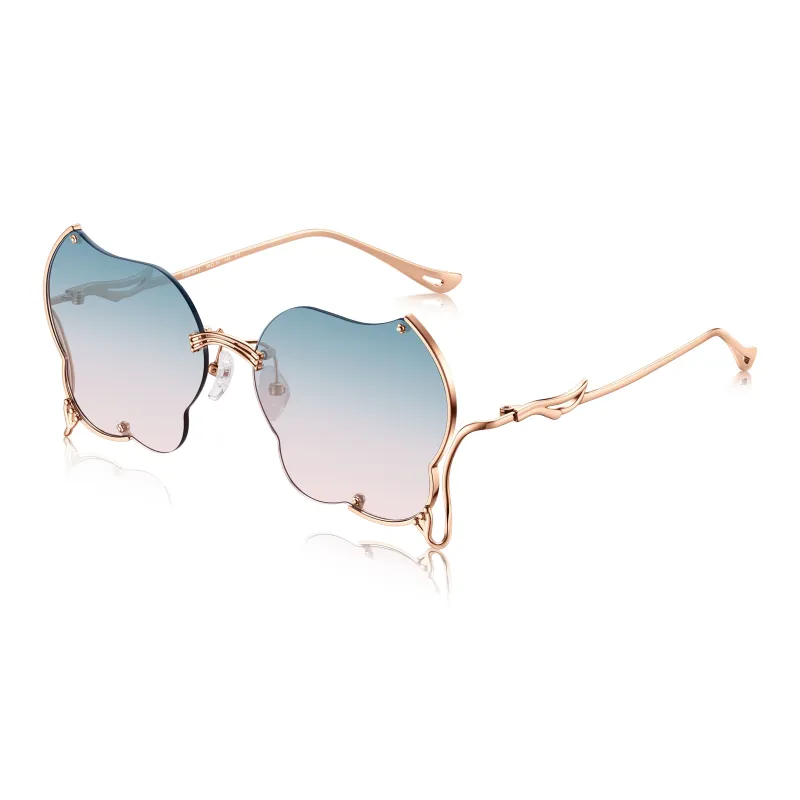 Lao Feng Xiang Β Titanium Irregular Shape Sunglasses Women's-2