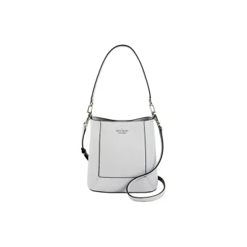 Kate Spade Cow Leather Bucket Bag, Shoulder Bag Small Size Women's Mountain Gray