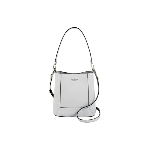 Kate Spade Cow Leather Bucket Bag, Shoulder Bag Small Size Women's Mountain Gray