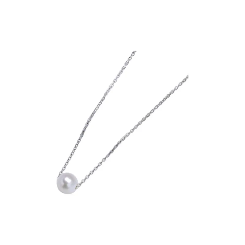 MIKIMOTO 18K White Gold Akoya Pearl Necklaces Women's Silver-3