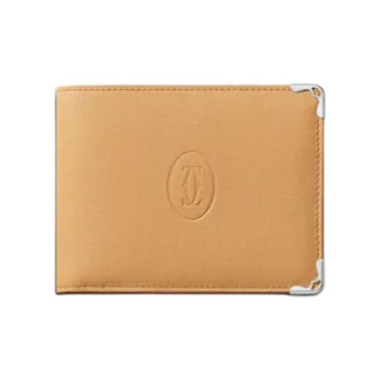 CARTIER Cow Leather Wallet Women's Tan