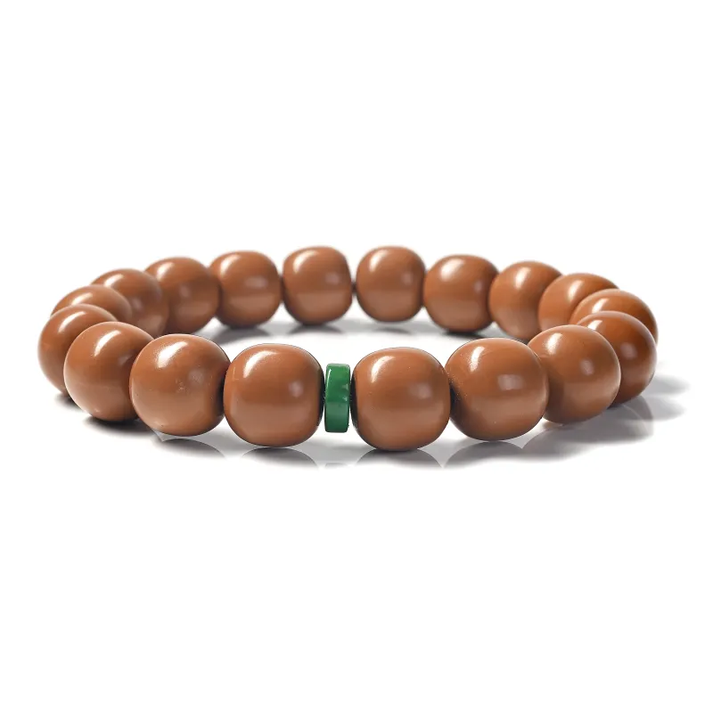 Abby's Wonderland Monkey Head Walnut New Chinese Style Textile Beaded Bracelet Unisex-2