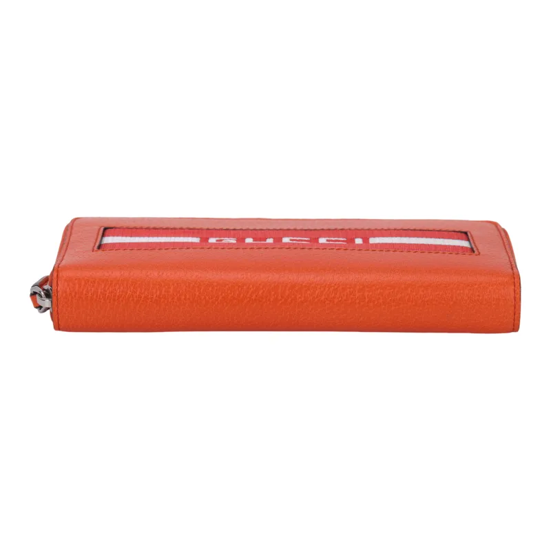 GUCCI Leather Wallet Men's Orange-3