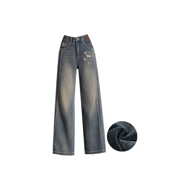You Cow Me Pants Jeans Women's Nostalgic Blue-11