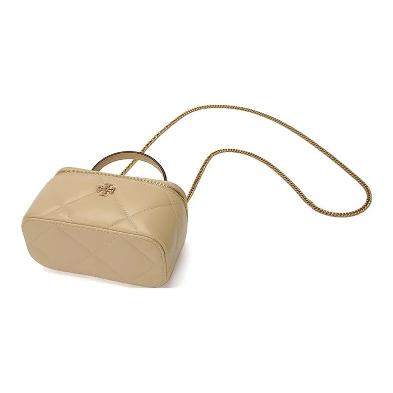 TORY BURCH Kira Leather Shoulder Bag Crossbody Bag Handbag Women's Beige-4