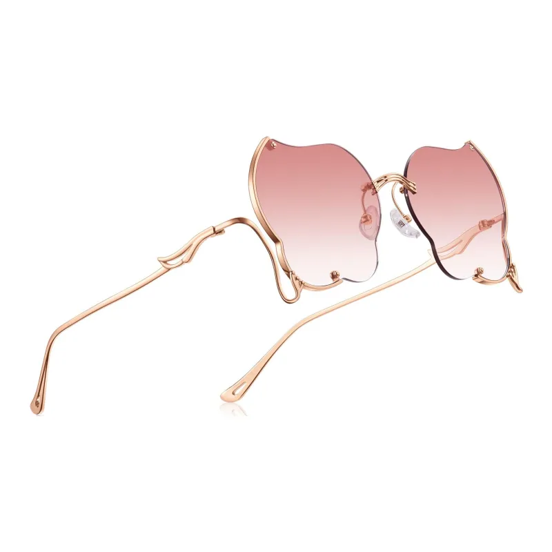 Lao Feng Xiang Β Titanium Irregular Shape Sunglasses Women's-3