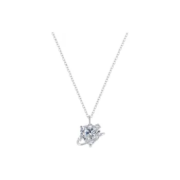 Heart Grass S925 Silver Necklaces Women's