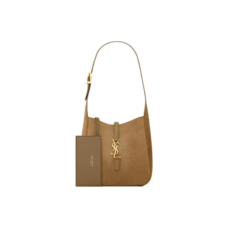SAINT LAURENT LE5A7 Calfskin Crossbody Bag, Shoulder Bag Women's Khaki-1
