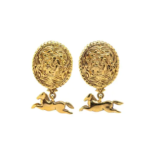 CHANEL 1970 1980 Plated Cc Horsetop Brooch Costume Brooch