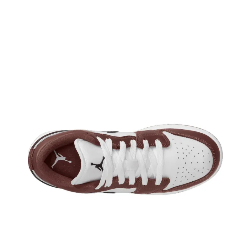 Jordan Air Jordan 1 Anti Slip Wear Resistant Low Top Children's Basketball Shoes Black White Brown Unisex-3