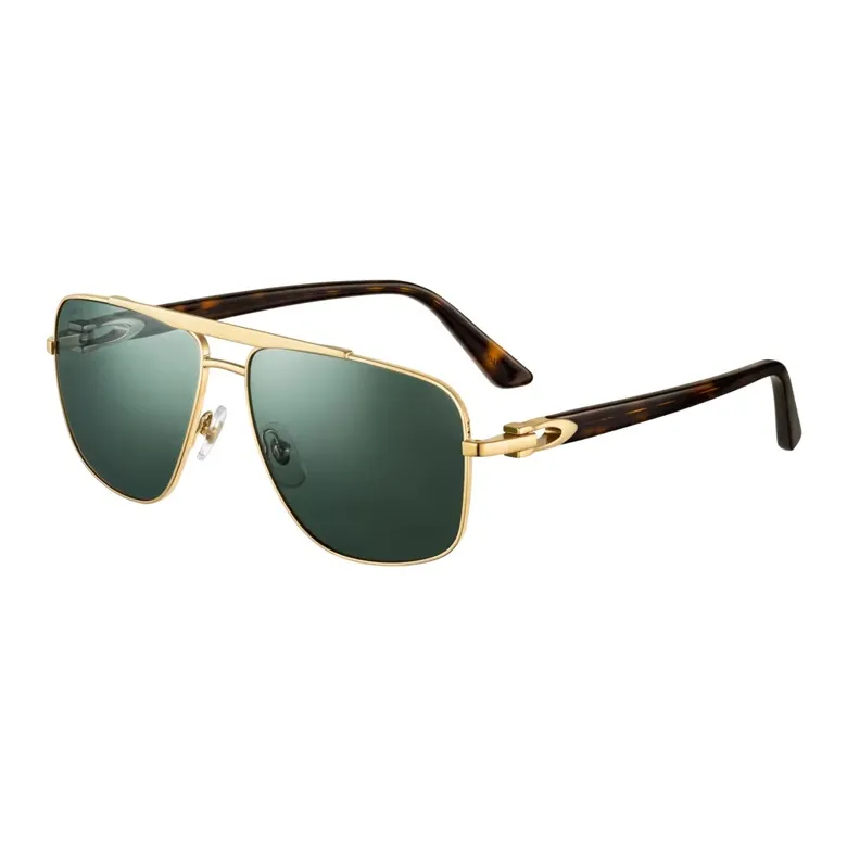 CARTIER Metal Aviator Sunglasses Men's Tortoiseshell-0
