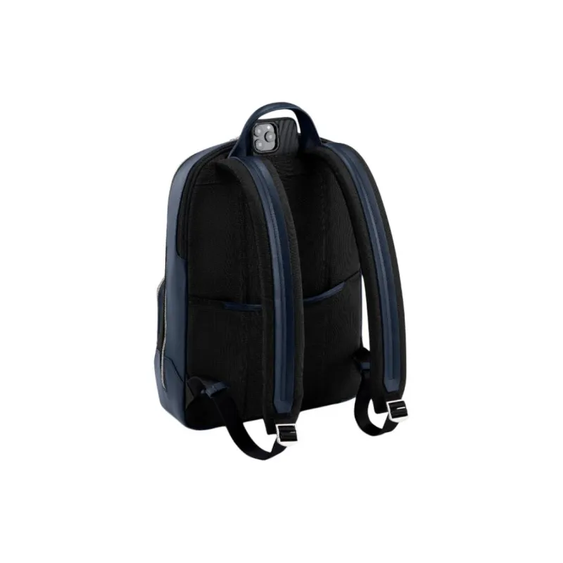 TUMI Leather Backpack Unisex Black & Blue-3
