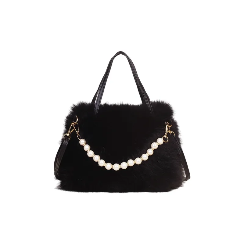Yalu Plush Handbag, Shoulder Bag Regular Women's White/Light Khaki/Pink/Gray/Dark Khaki/Black-11
