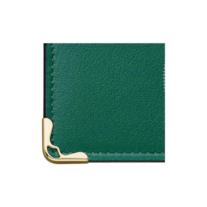 CARTIER Must De Cartier Cow Leather Card Holder Women's Leaf Green-2